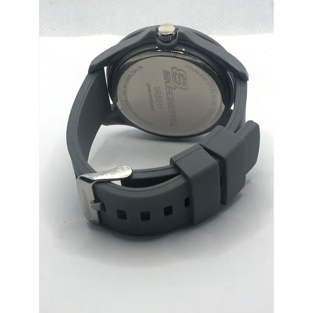 Skechers SR5011 Men's Grey Silicone Analog Grey Dial Quartz Genuine Watch OP158